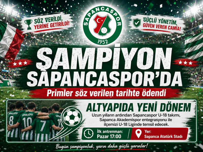 Şampiyon Sapancaspor’da Primler Söz Verilen Tarihte Ödendi