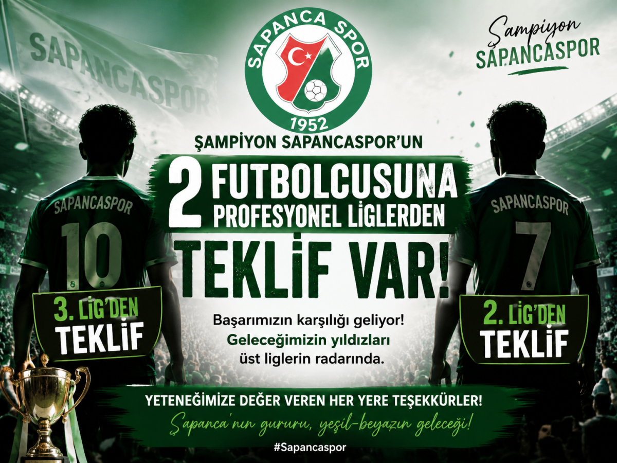 Şampiyon Sapancaspor’un 2 Futbolcusuna Profesyonel Liglerden Talip Var
