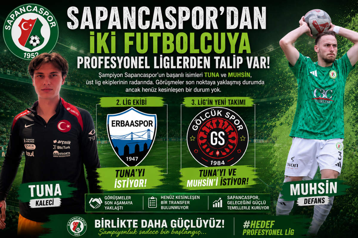 Şampiyon Sapancaspor’un Yıldızlarına Profesyonel Liglerden Yakın Takip
