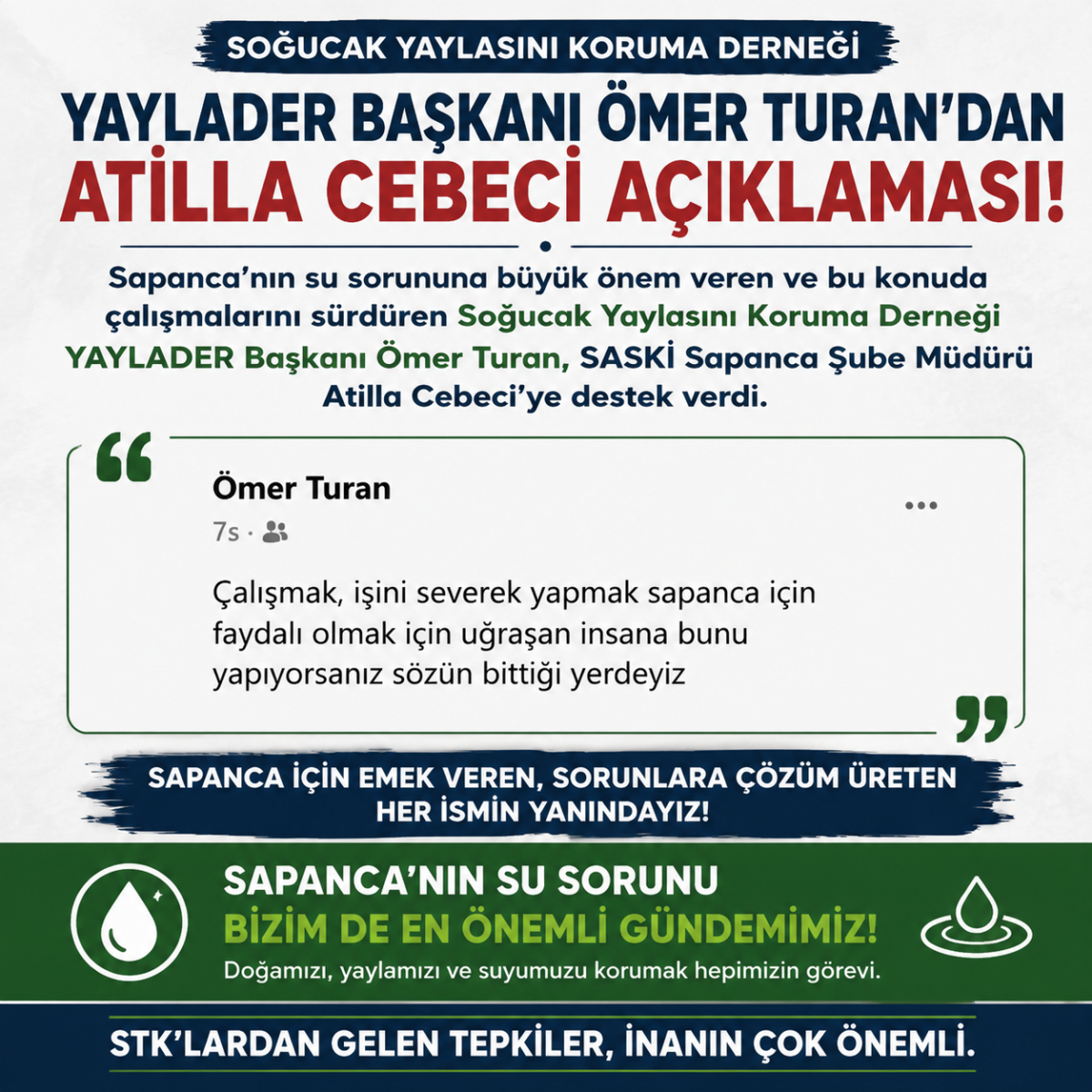 YAYLADER Başkanı Ömer Turan’dan Atilla Cebeci’ye destek: “Sözün bittiği yerdeyiz”
