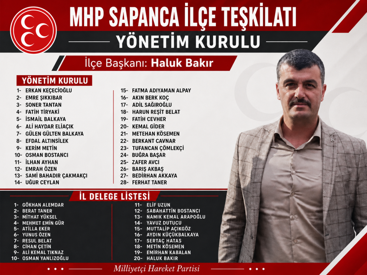 MHP Sapanca’da Haluk Bakır Dönemi: Yeni Yönetim Belli Oldu