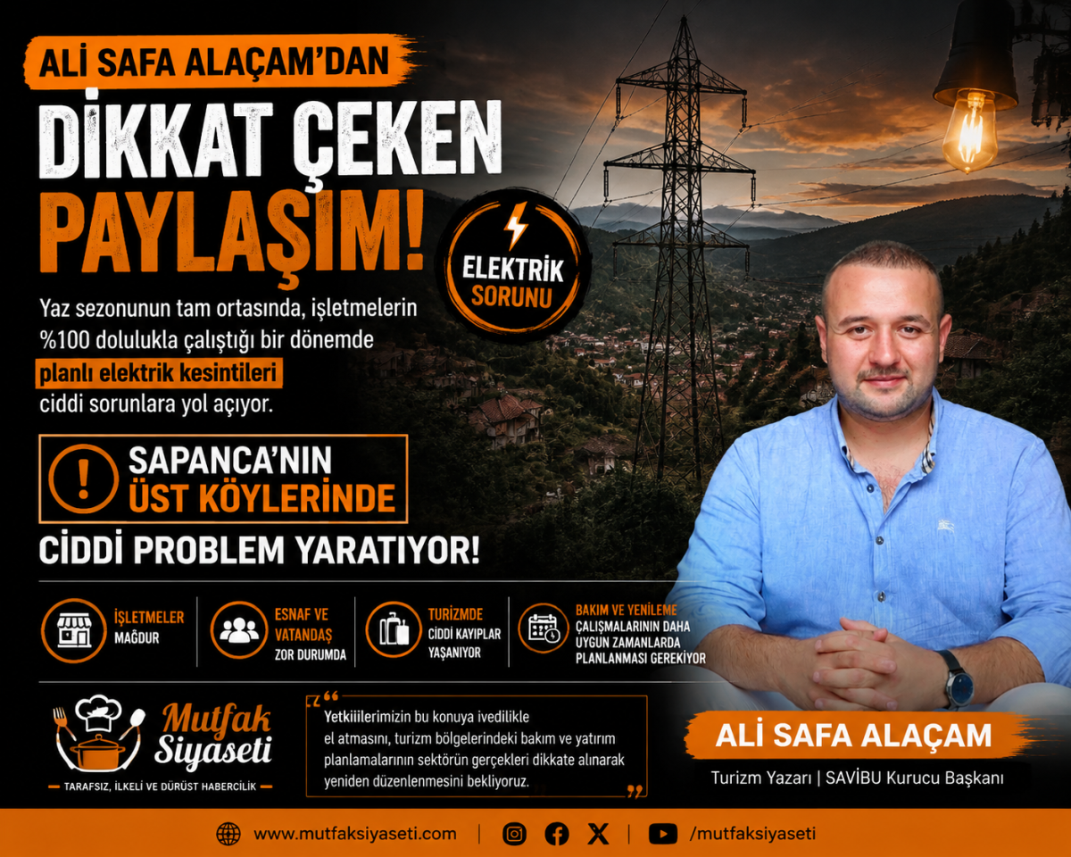 Ali Safa Alaçam’dan dikkat çeken elektrik kesintisi tepkisi: “Turizm sezonunun ortasında planlı kesintiler kabul edilemez”