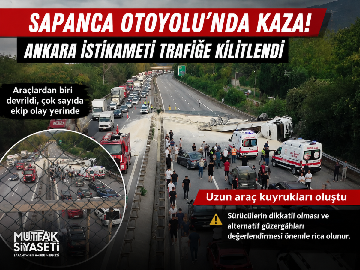 Sapanca Otoyolu’nda Kaza: Ankara İstikametinde Trafik Kilitlendi