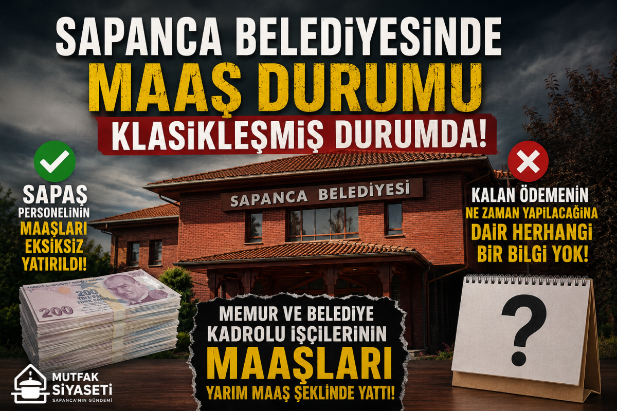 Sapanca Belediyesi’nde Maaş Mesaisi: Memur ve Kadrolu İşçilere Yarım Ödeme